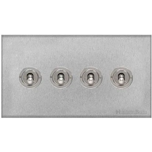 Winchester Range-Satin Chrome -4 Gang Toggle Switch