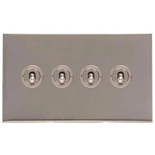 Winchester Range-Satin Nickel-4 Gang Toggle Switch
