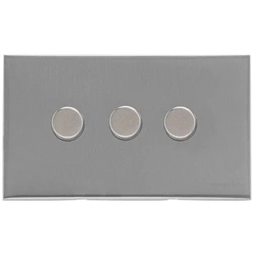 Winchester Range-Satin Chrome Silk-3 Gang LED Dimmer (Compatible with LED Lamps)