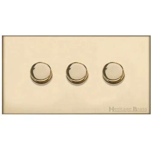 Winchester Range-Satin Brass-3 Gang Dimmer (250 watts)