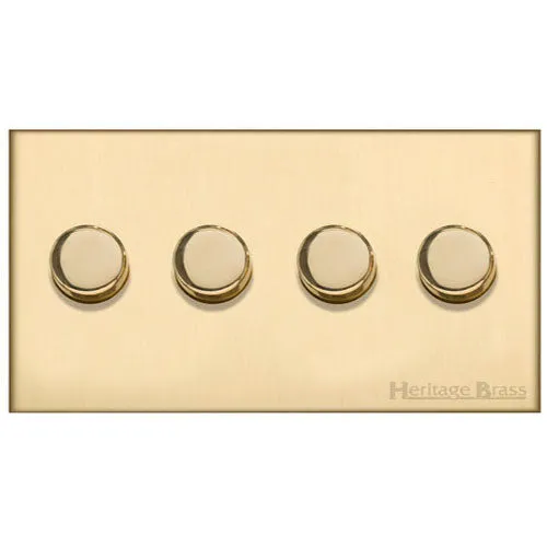 Winchester Range-Satin Brass-4 Gang Dimmer (250 watts)