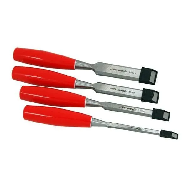 Wood Chisel Set 4 Pieces 6/12/19/25mm For Hard Or Soft Wood