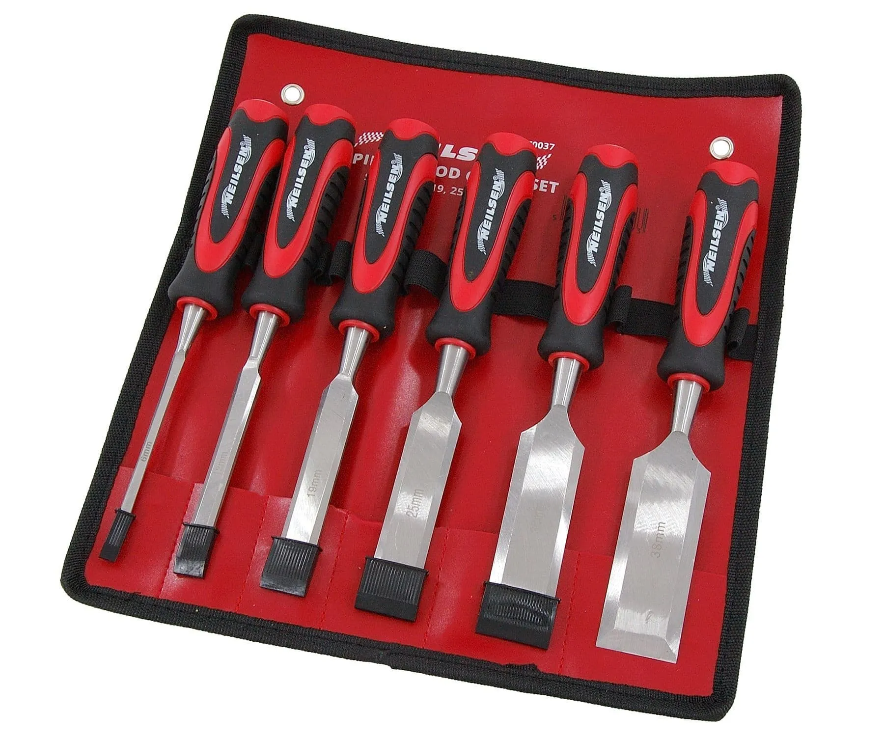 Wood Chisel Set 6Pc Bevel Edge 6. 12. 19. 25. 32. 38mm Carpentry Joinery