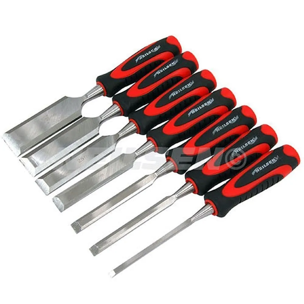 Wood Chisel Set 7Pc Carpenters Woodworking Chisels Set 6-10-12-19-25-32-38mm