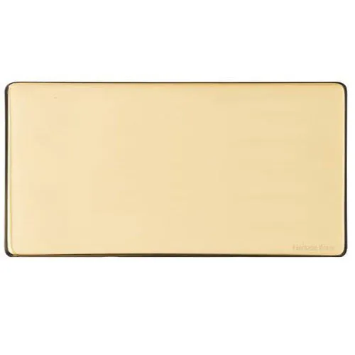 Vintage Range-Polished Brass-Double Blank Plate