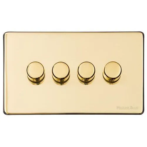 Vintage Range-Polished Brass-4 Gang Dimmer (400watts)