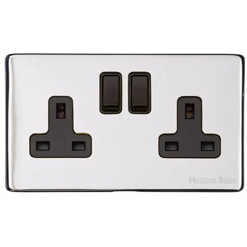 Vintage Range-Polished Chrome-Double Socket (13 Amp)