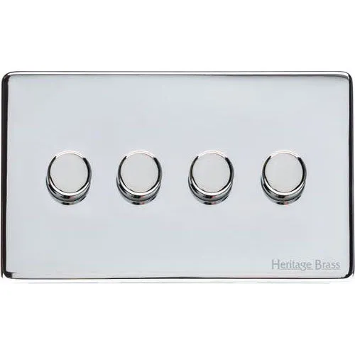 Vintage Range-Polished Chrome-4 Gang Dimmer (400watts)