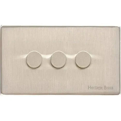 Vintage Range-Satin Nickel-3 Gang Dimmer (400 watts)