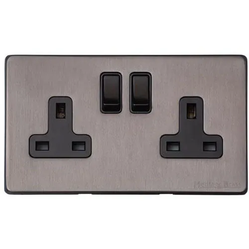 Vintage Range-Satin Black Nickel-Double Socket (13 Amp)