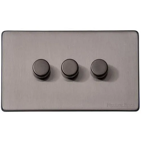 Vintage Range-Satin Black Nickel-3 Gang Dimmer (400 watts)