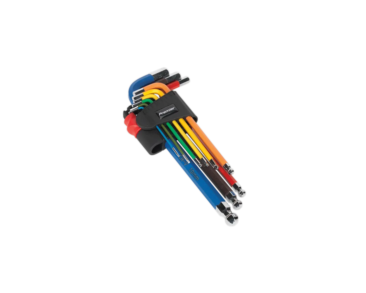 Sealey Ball-End Hex Key Set 9pc Colour-Coded Long Metric
