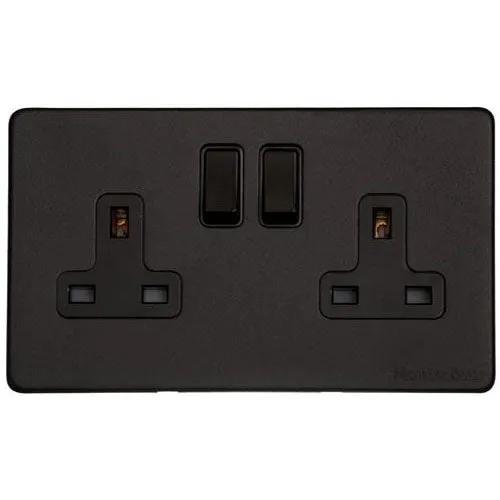 Vintage Range-Matt Black-Double Socket (13 Amp)