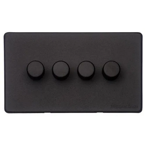 Vintage Range-Matt Black-4 Gang Dimmer (400watts)