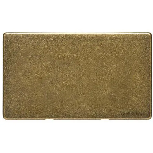 Vintage Range-Rustic Brass-Double Blank Plate