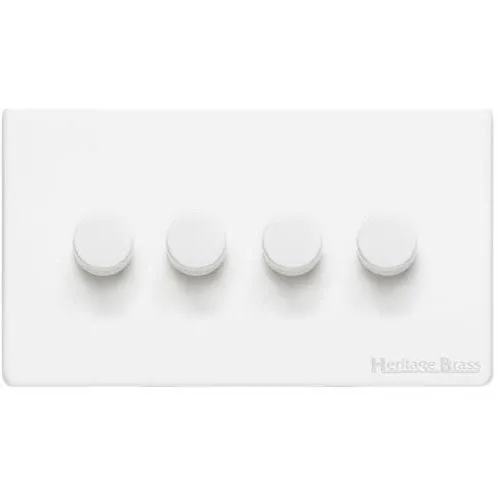 Vintage Range-Matt White-4 Gang Dimmer (400watts)