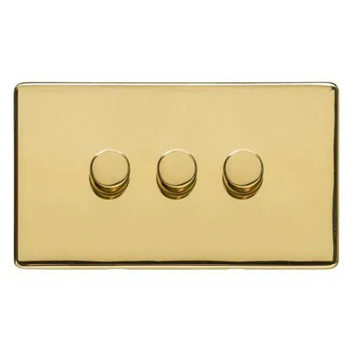 Studio Range-Polished Brass-3 Gang Dimmer (250 watts)