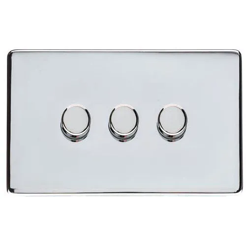 Studio Range-Polished Chrome-3 Gang Dimmer (250 watts)