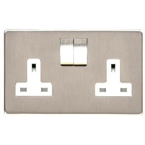 Studio Range-Satin Nickel-Double Socket (13 Amp)