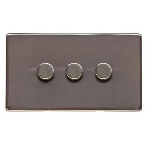 Studio Range-Polished Bronze -3 Gang LED Dimmer (Compatible with LED Lamps)
