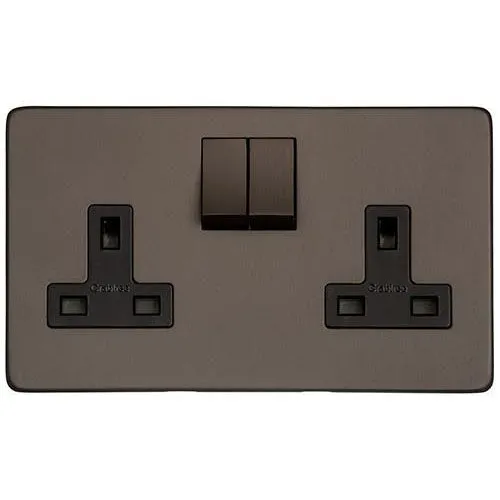 Studio Range-Matt Bronze-Double Socket (13 Amp)