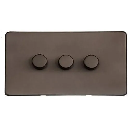 Studio Range-Matt Bronze-3 Gang Dimmer (250 watts)