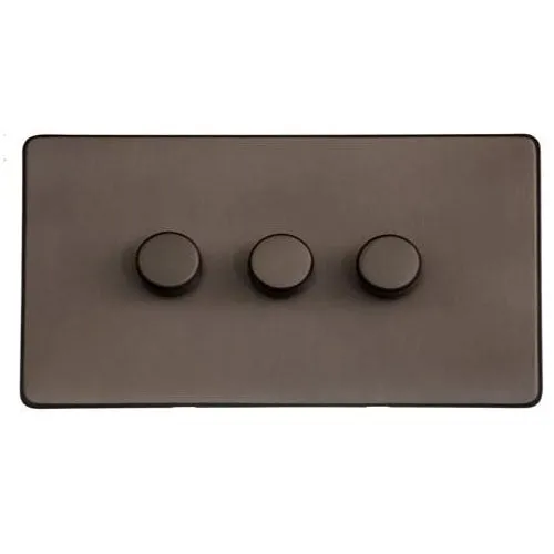 Studio Range-Matt Bronze-3 Gang Dimmer (400 watts)