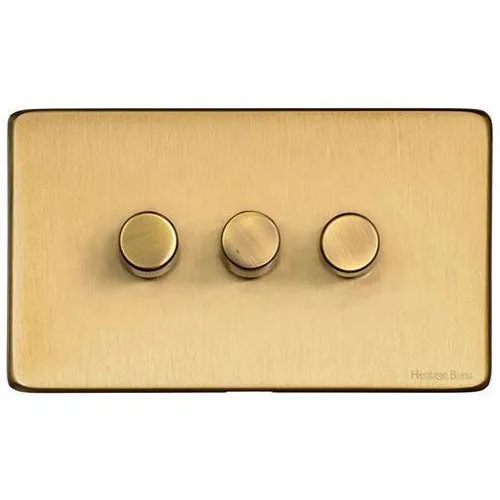 Studio Range-Satin Brass-3 Gang Dimmer (250 watts)