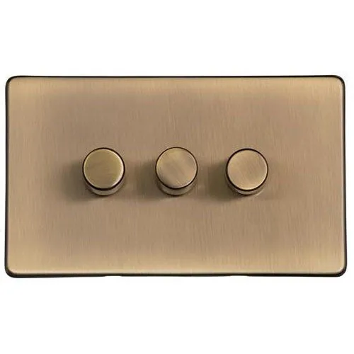 Studio Range-Antique Brass-3 Gang Dimmer (250 watts)